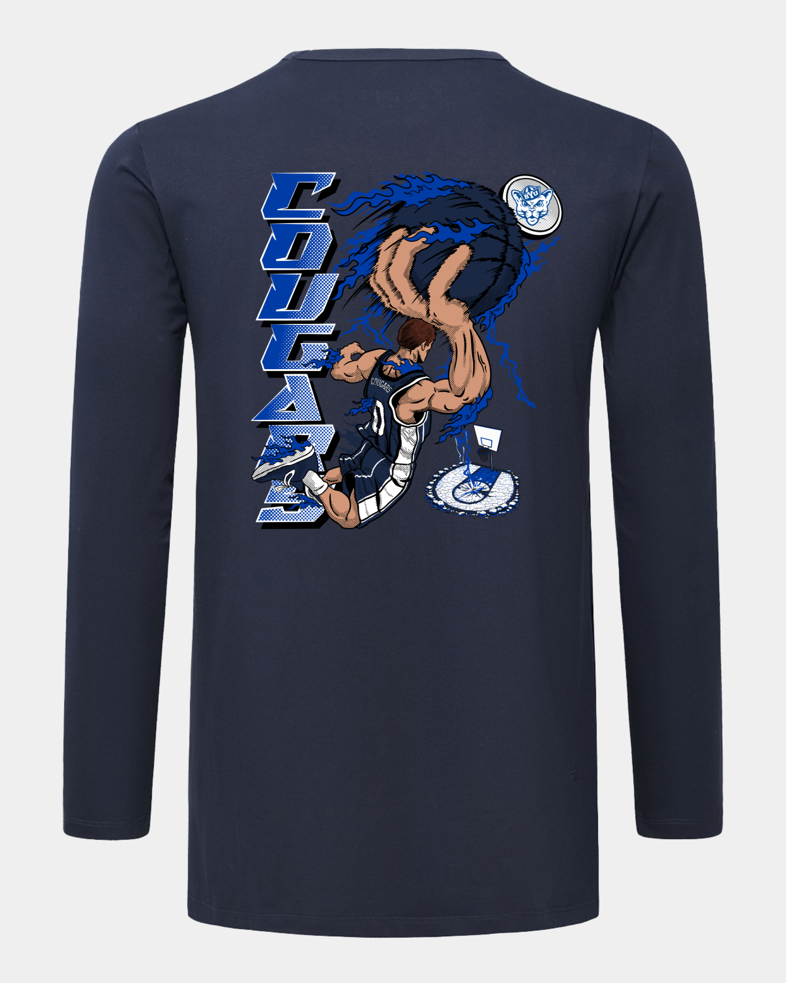 BYU Slam Dunk Spectacle 2.0 Navy Long Sleeve T-Shirt