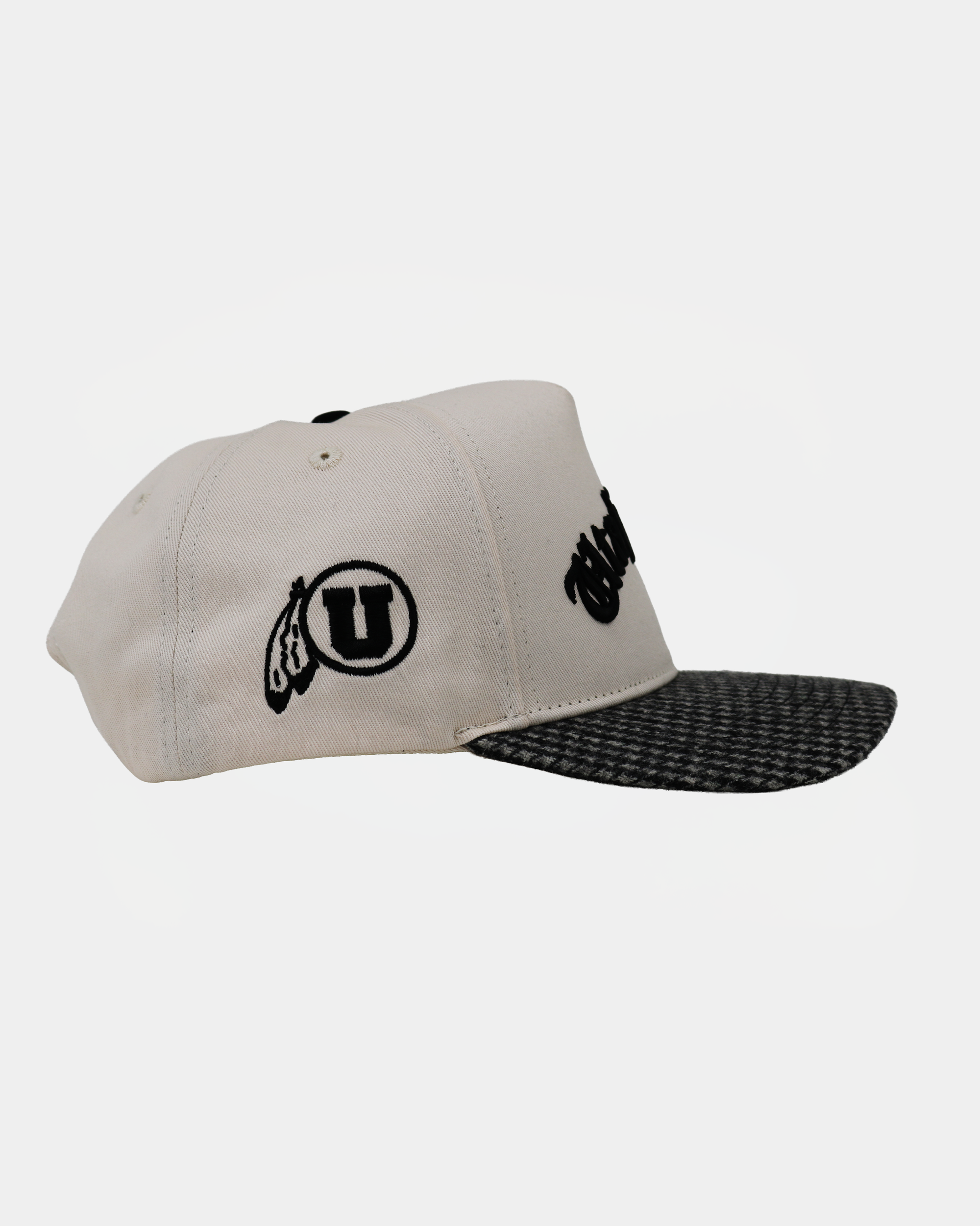 Fade Hat Natural and Houndstooth Utes Arch