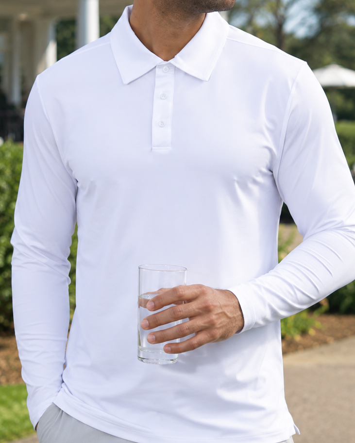 Crest 2.0 Polo White Long Sleeve - 2.0 White