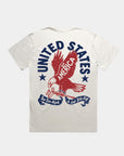 4th of July USA Eagle Faded Bone T-shirt