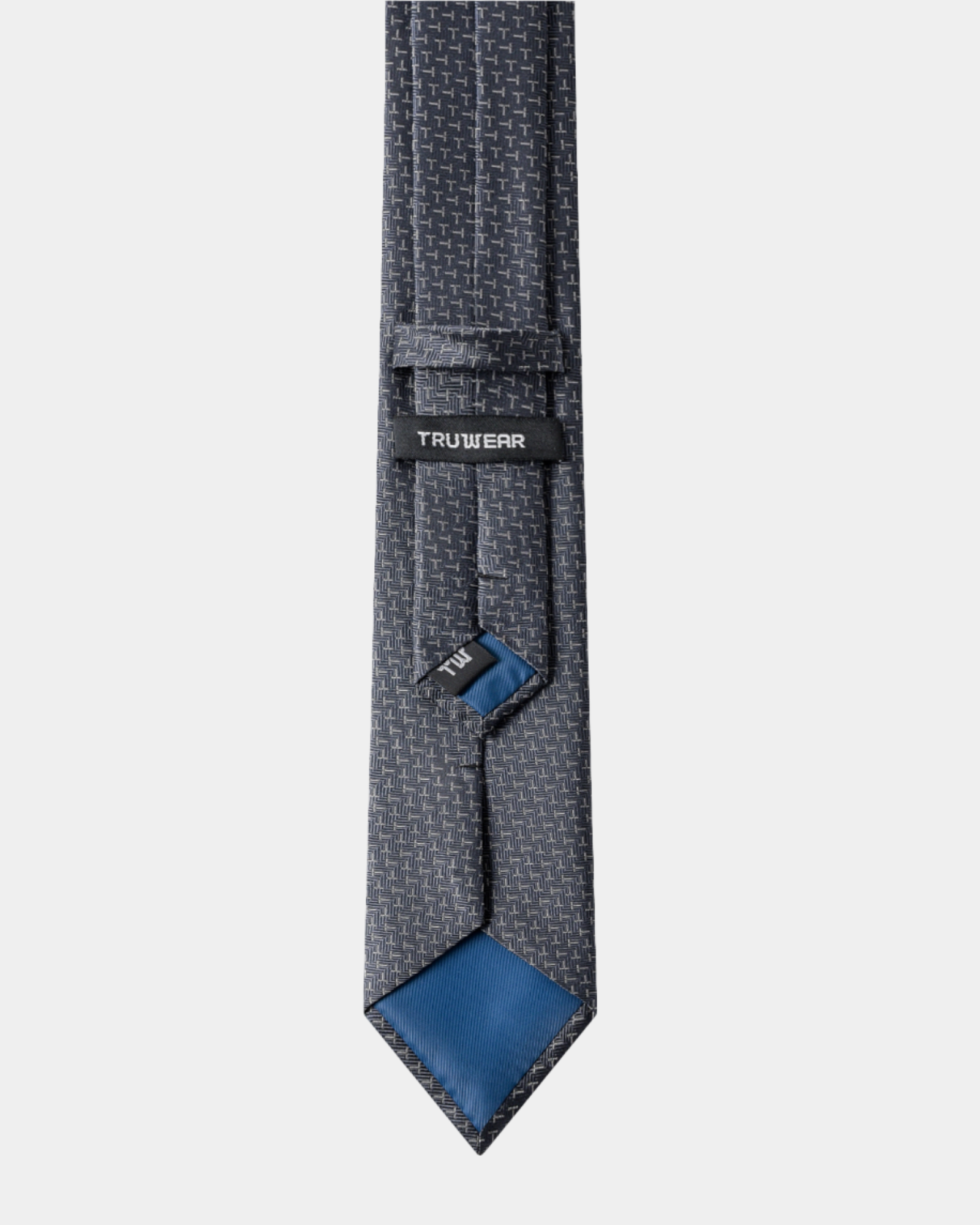 Elite Silk Tie T Pattern Dark Blue - Blue