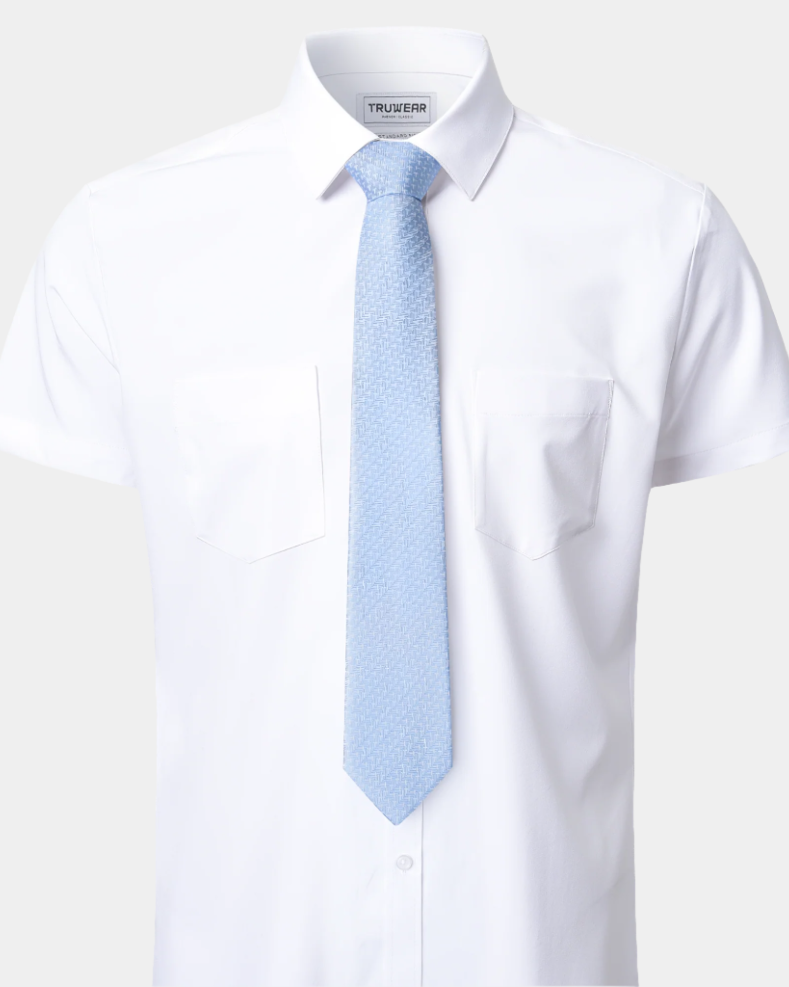 Elite Silk Tie T Pattern Light Blue - Blue