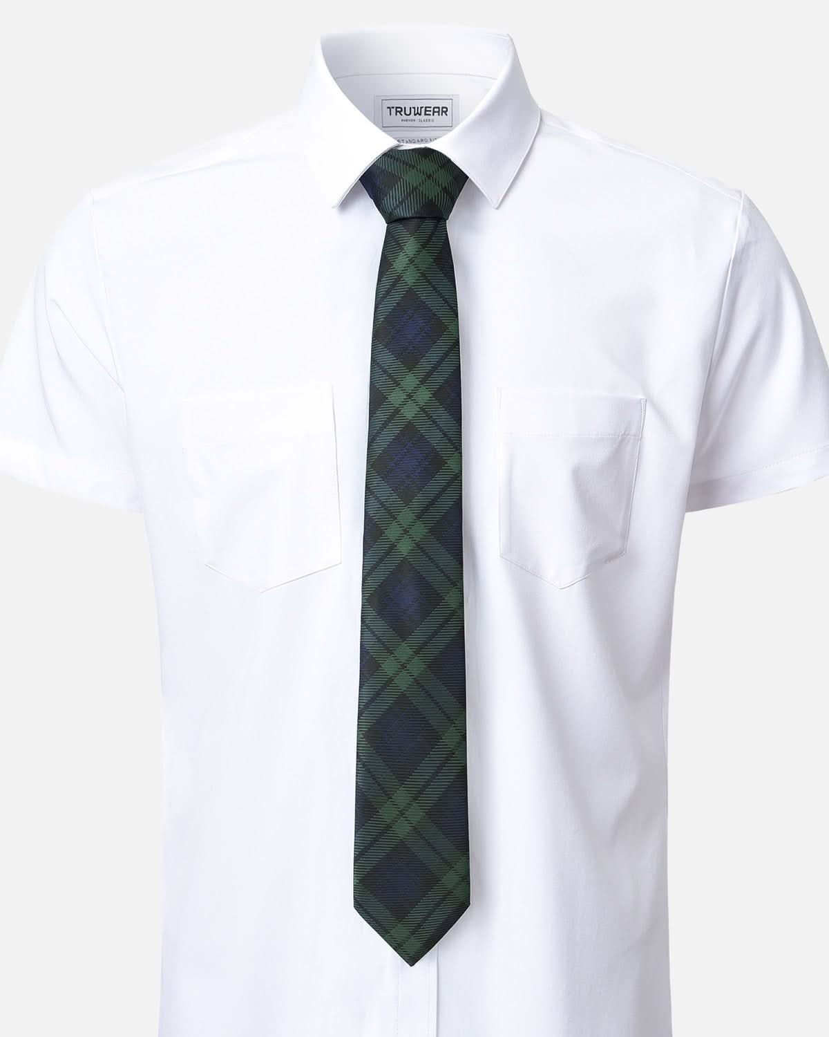 Immortal Green & Navy Plaid Tie - Green &