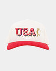 Truwear 4th of July USA Golf Fade Hat Cream & Red Corduroy Front