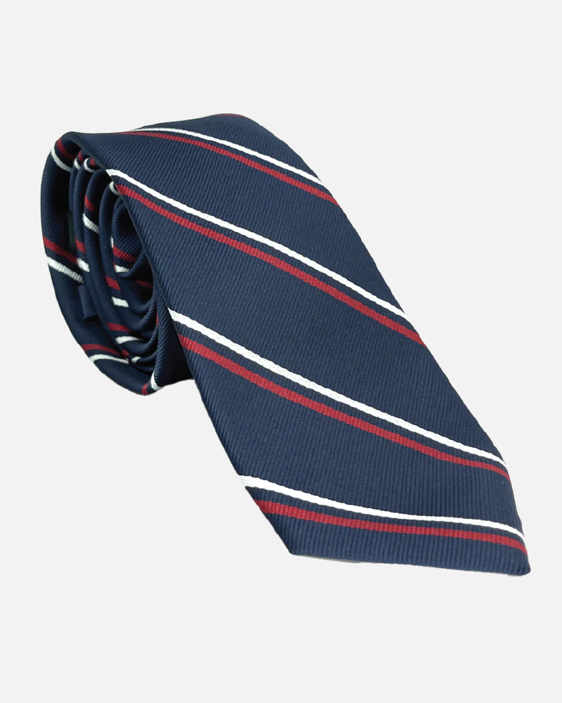 Immortal Navy &amp; Red Striped Dress Tie