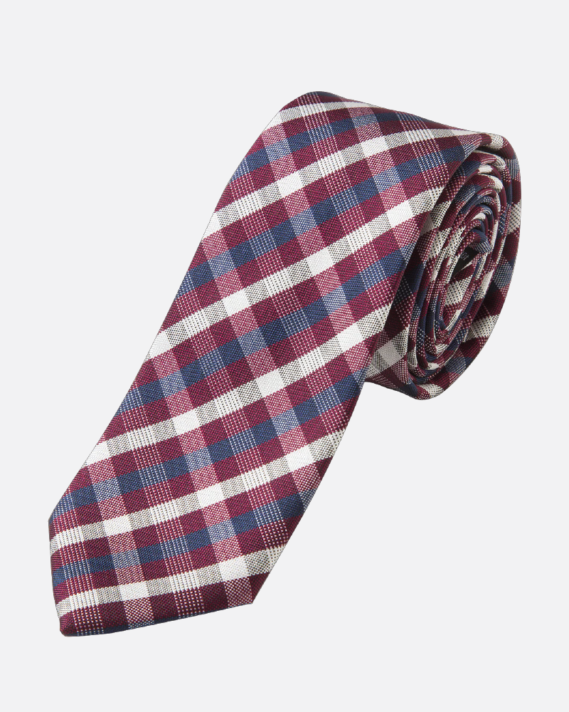 Immortal Tie Checkered Red White Navy - Red