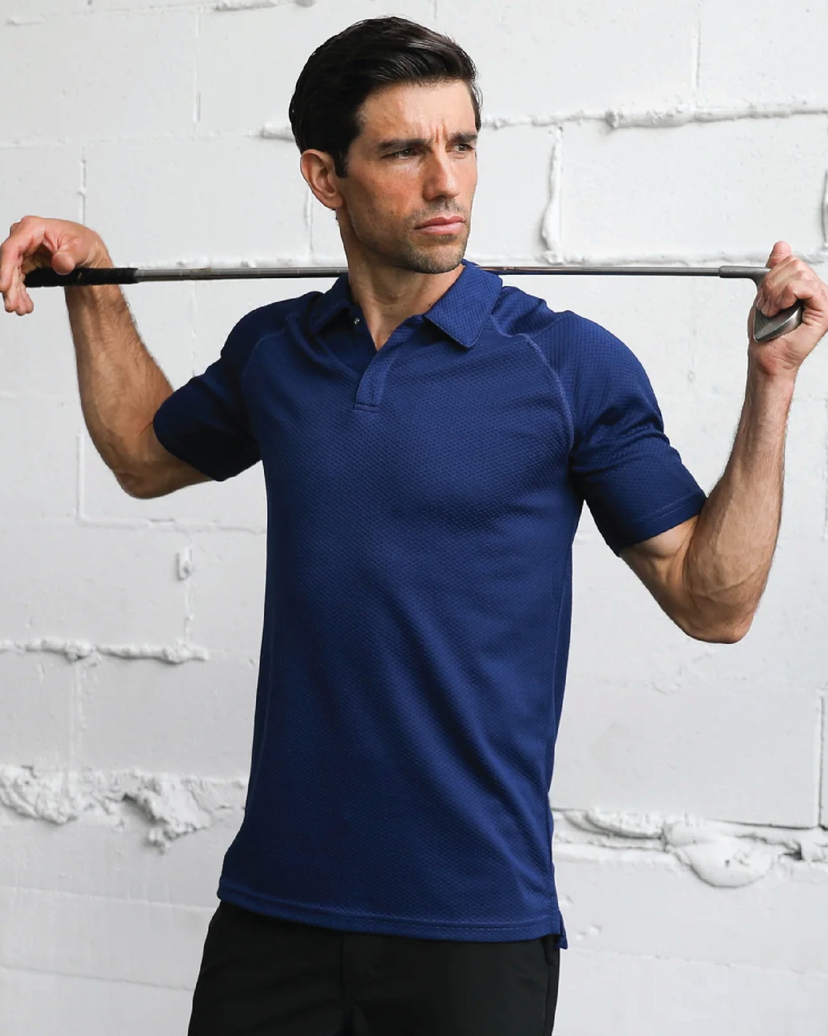 Kubic Lifestyle Navy Golf Polo - Back View