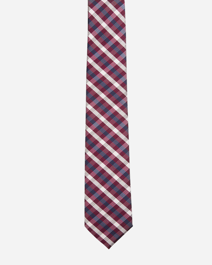 Immortal Tie Checkered Red White Navy - Red