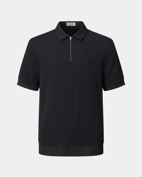 トップス trvo black hole polo Men's 19th Hole Drive Long Sleeve Golf Polo | Black UPF 50+