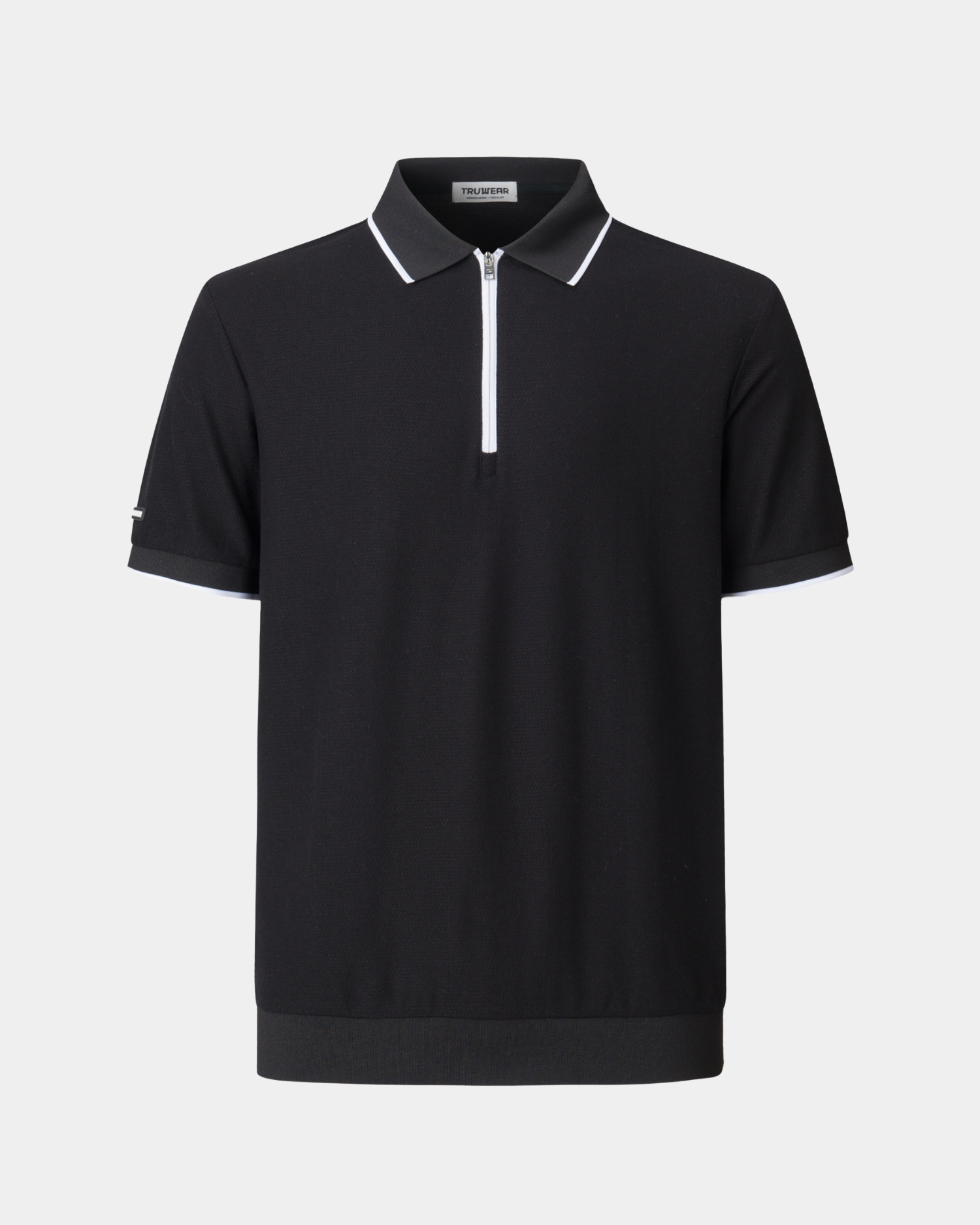 TRUWEAR Vanguard Zip Polo – Black | Performance Golf Polo TRUWEAR Vanguard Zip Polo – Black | Performance Golf Polo