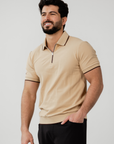 Vanguard Zip Polo Tan
