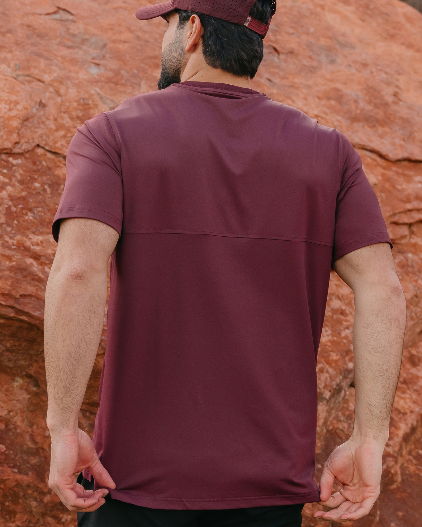 Crown Blade Polo Dark Cherry Back