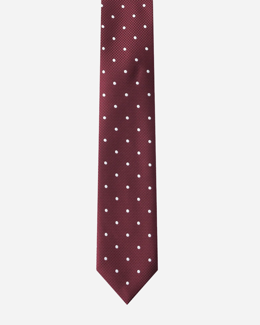 Immortal Maroon Polka-dot Tie - Maroon
