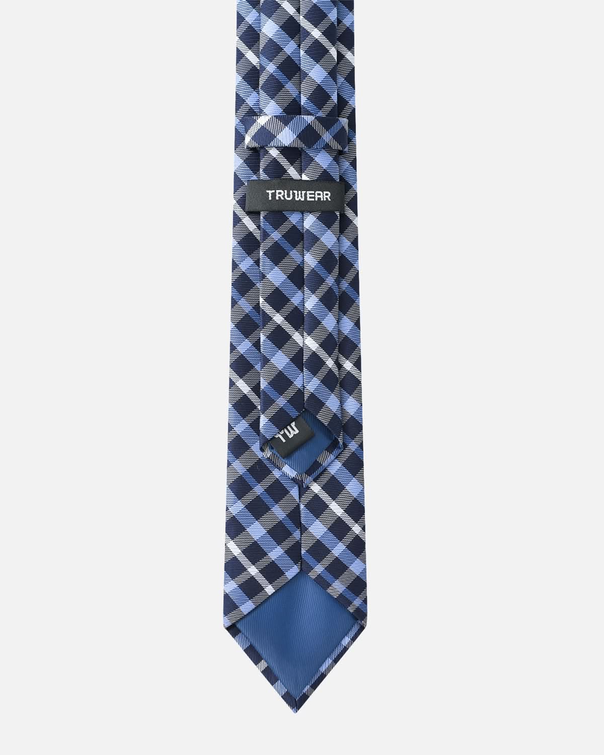 Immortal Powder Blue & Navy Striped Tie - Blue &