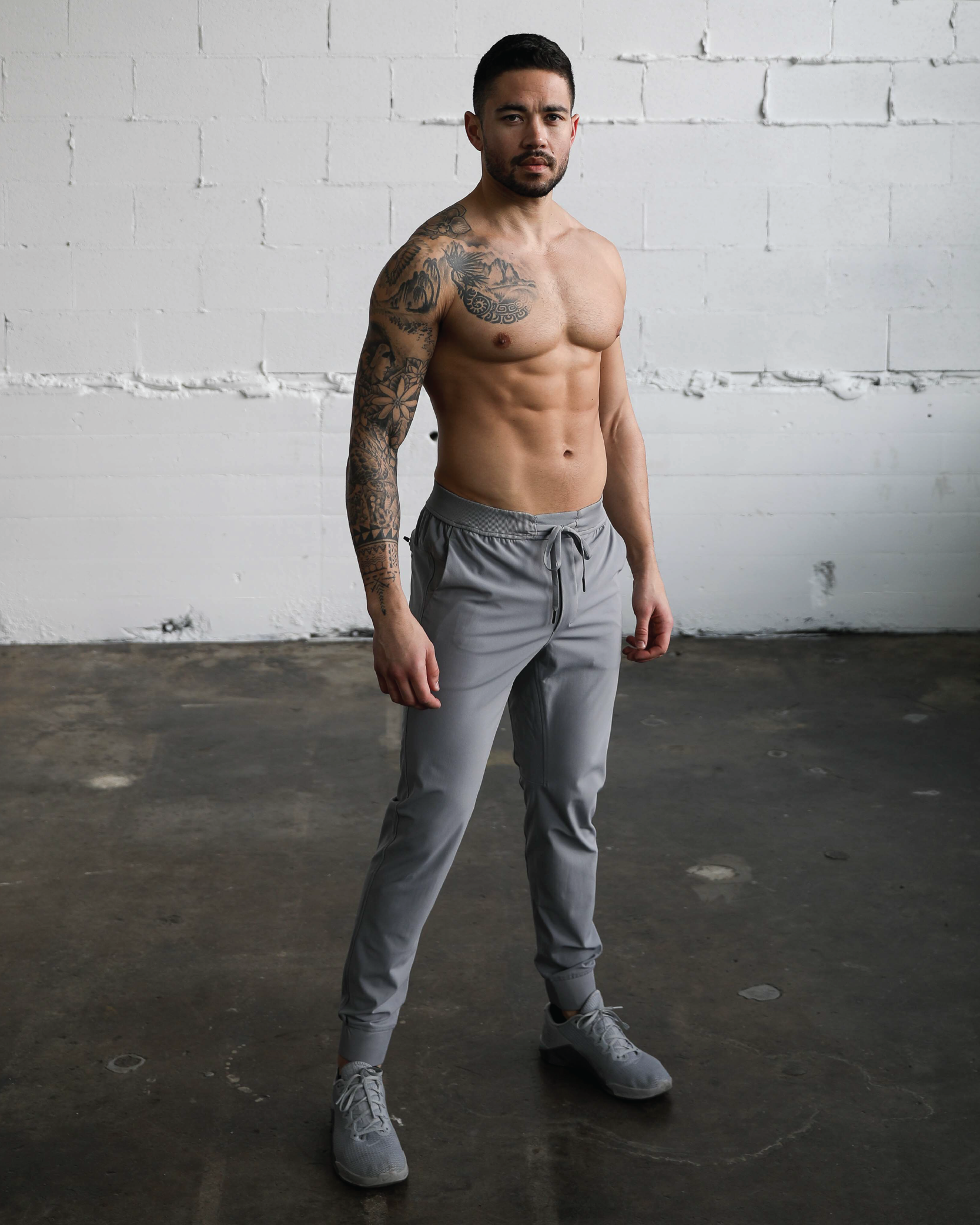 Prospect Grey Performance Jogger Pant - Front View