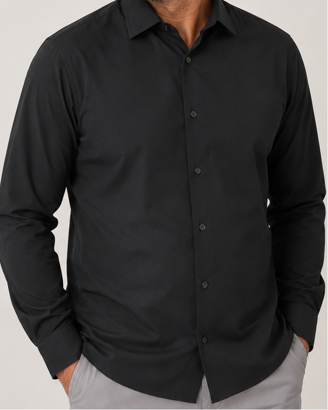 Phenom Professional Black Dress Shirt - Black
