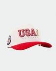 Truwear 4th of July USA Golf Fade Hat Cream & Red Corduroy Side