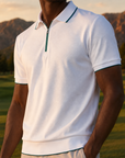 Vanguard Zip Polo White