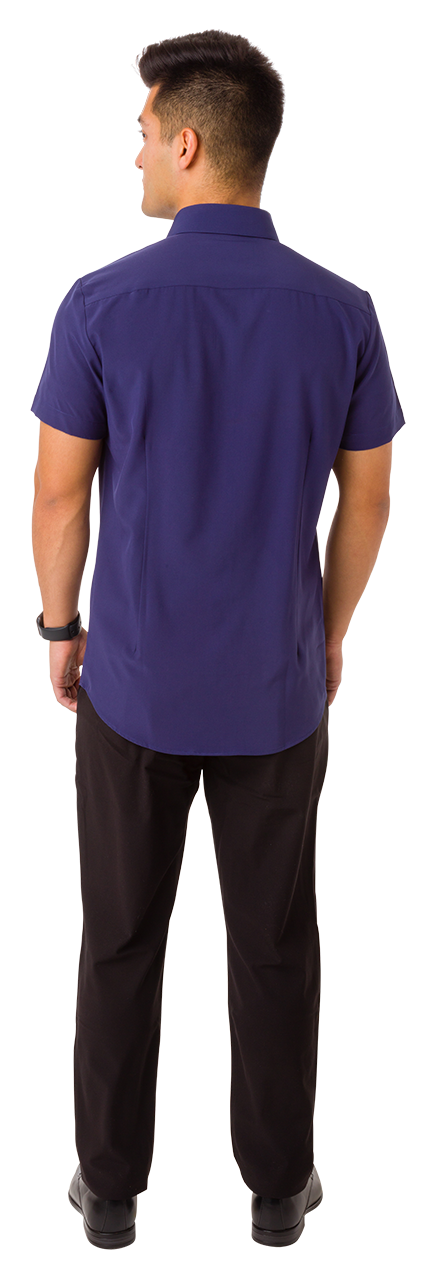 Phenom Classic Navy Blue Short Sleeve Dress Shirt