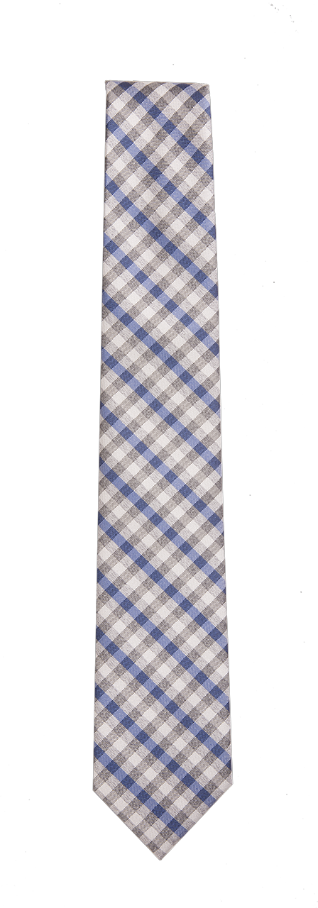 TRUWEAR Immortal Royal Blue &amp; Grey Checkered Dress Tie