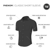 TRUWEAR Phenom Classic Black Short Sleeve Dress Shirt