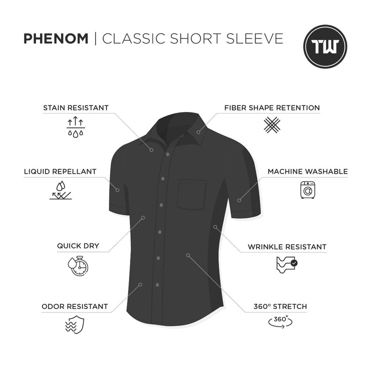 TRUWEAR Phenom Classic Black Short Sleeve Dress Shirt