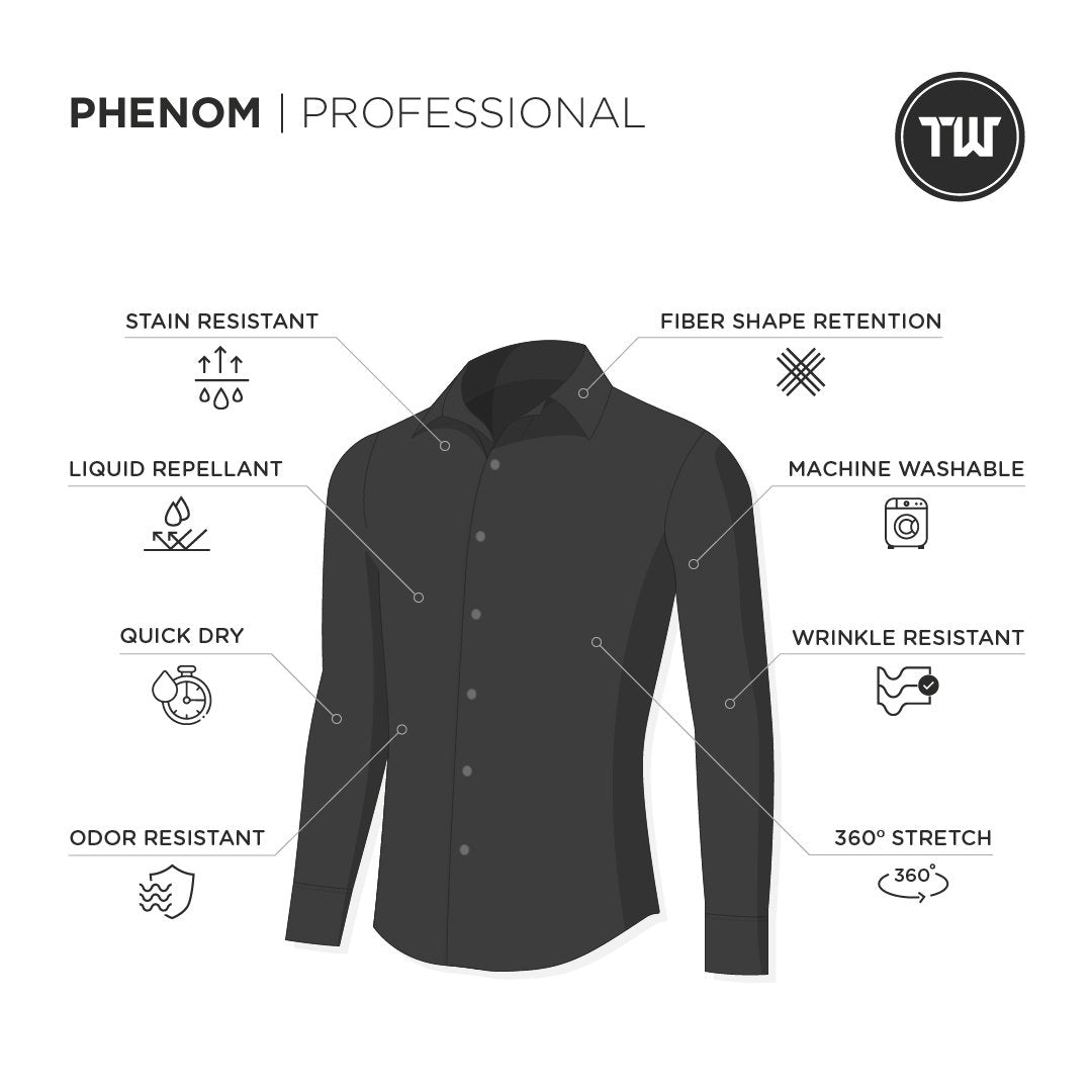 TRUWEAR Phenom Professional Black Long Sleeve Dress Shirt
