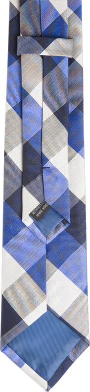 TRUWEAR Immortal Royal Blue Grey Navy White Checkered Dress Tie